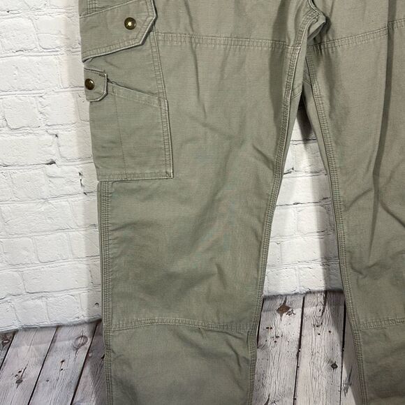 Carhartt Double Knee Cargo Pants Mens 40x32 Brown Ripstop B342 DES - Picture 2 of 9
